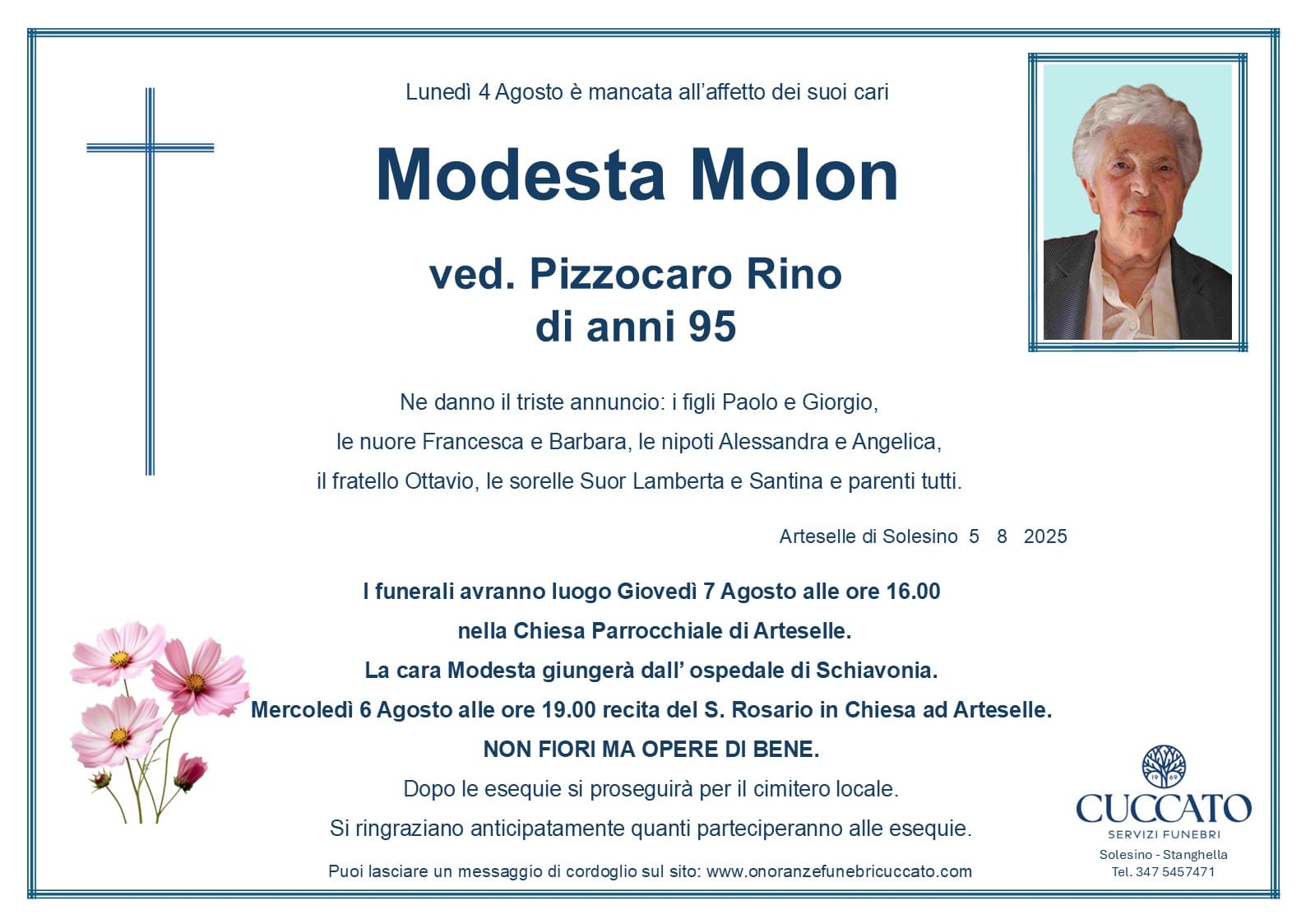 Molon Modesta epigrafe