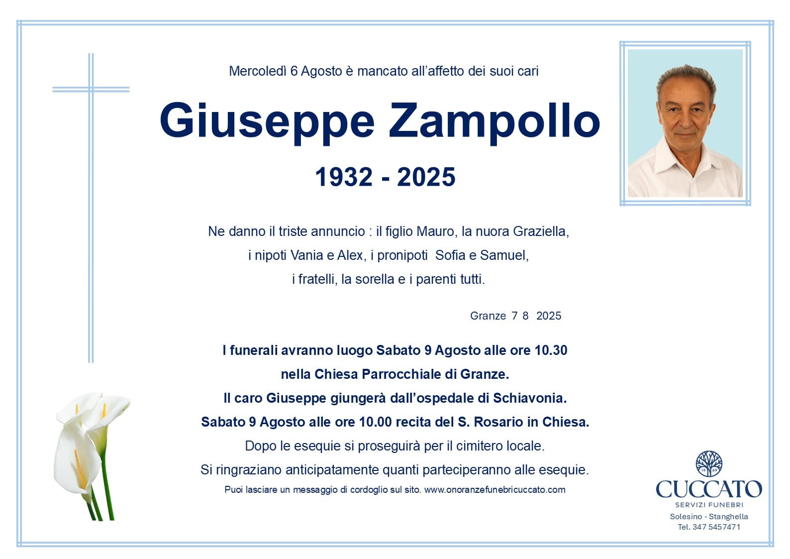 Zampollo Giuseppe epigrafe