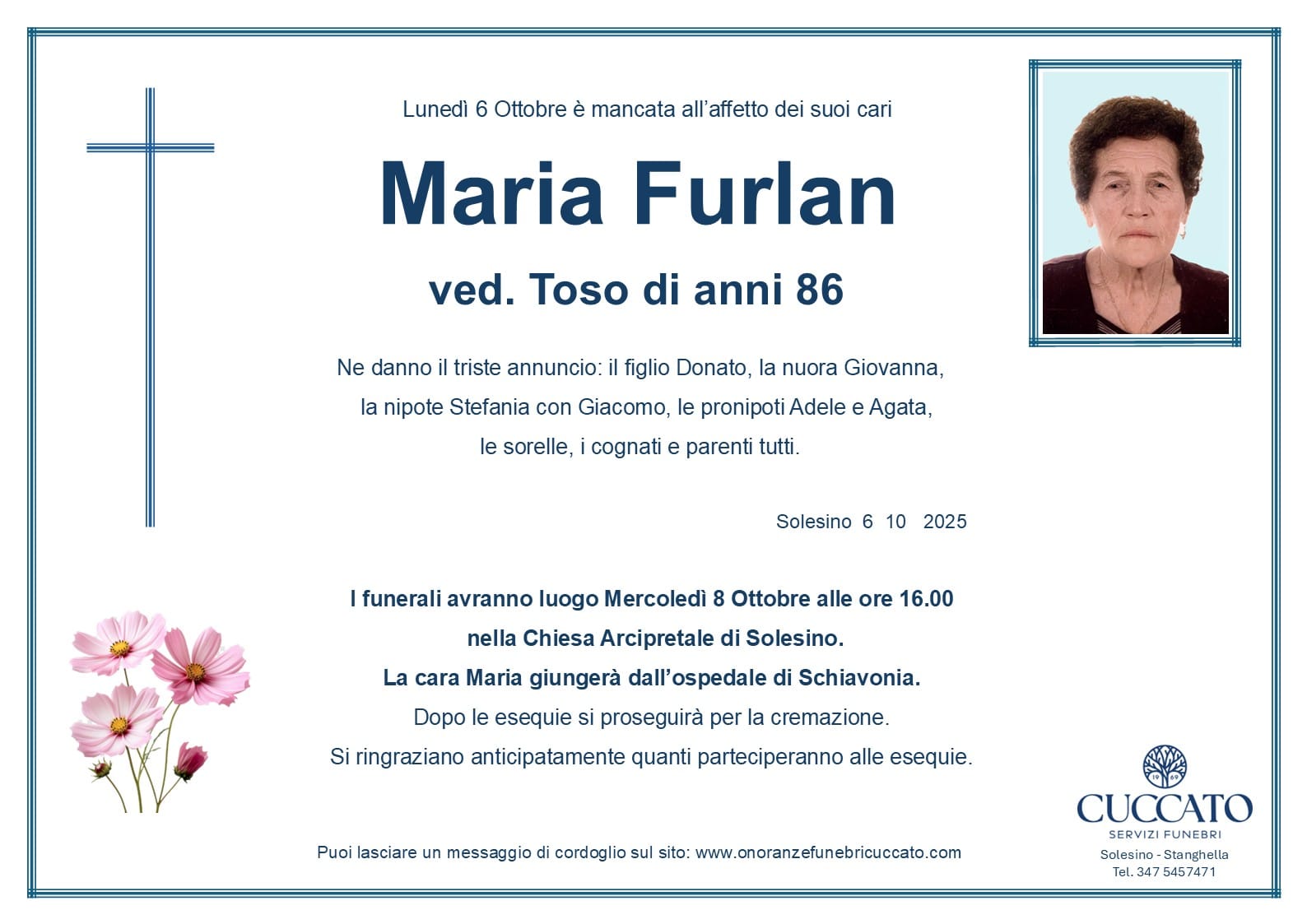 Furlan Maria epigrafe
