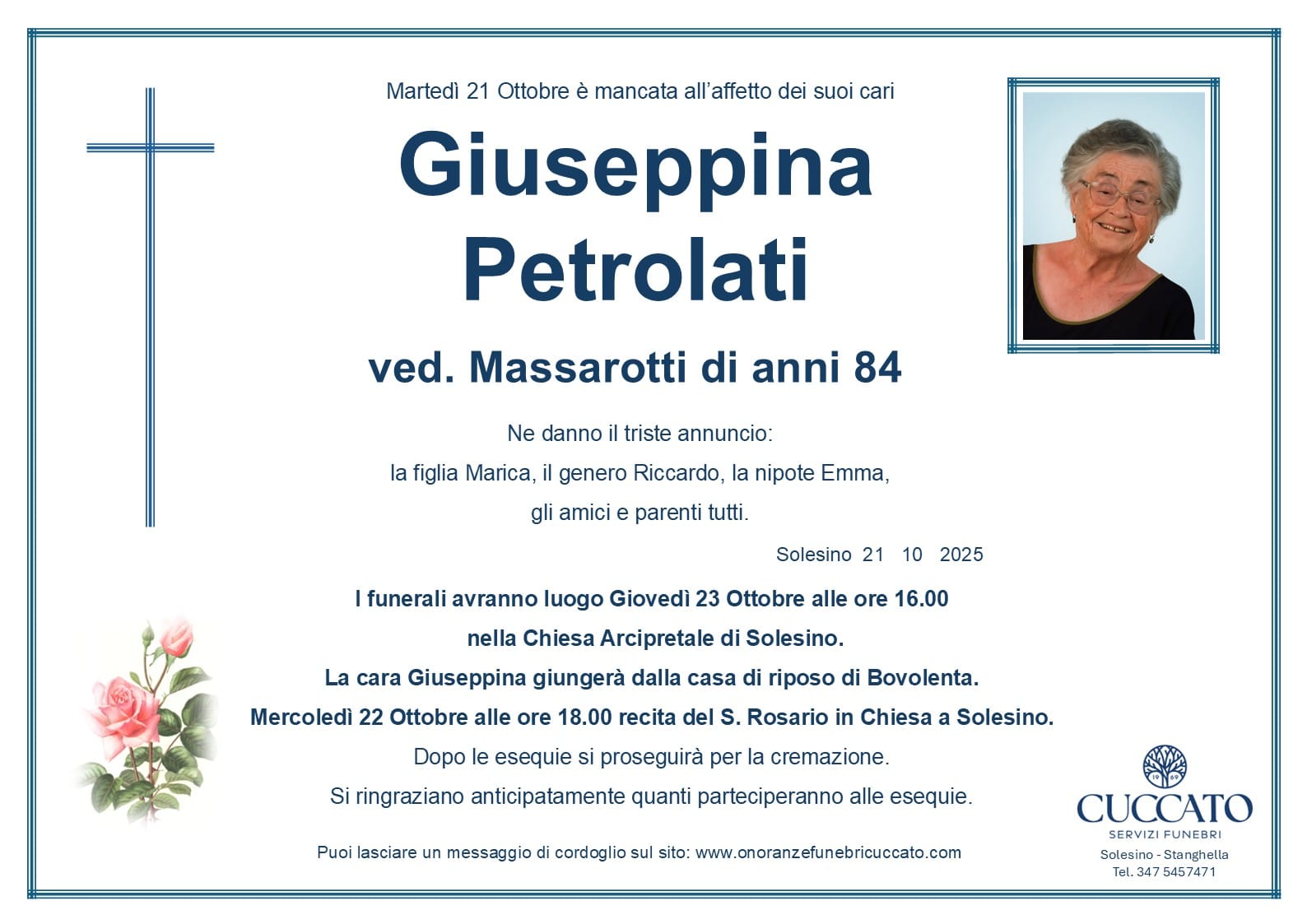 Giuseppina Petrolati ved. Massarotti 1 Petrolati Giuseppina epigrafe