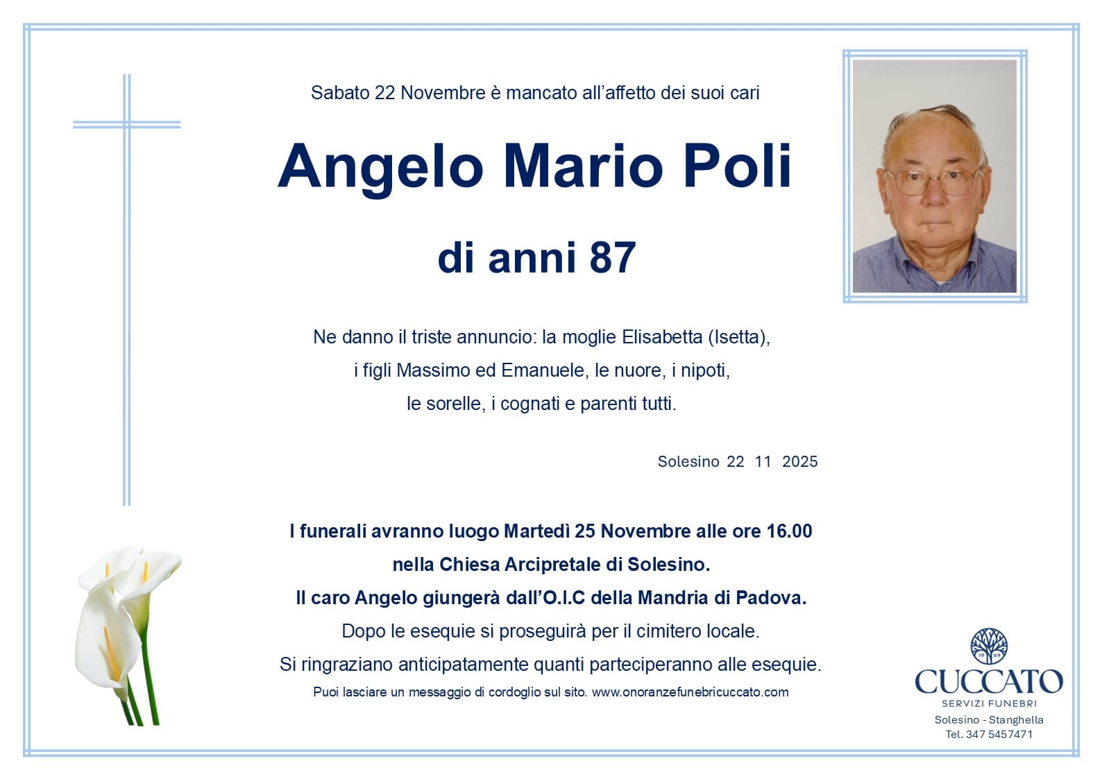 Poli Angelo Mario epigrafe
