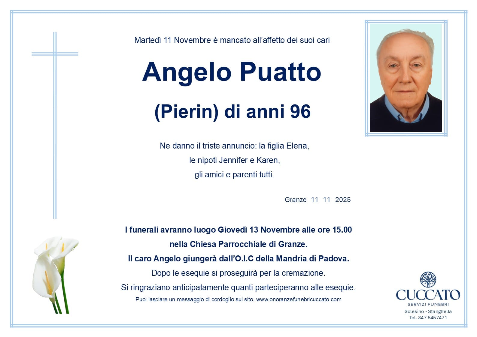 Puatto Angelo epigrafe