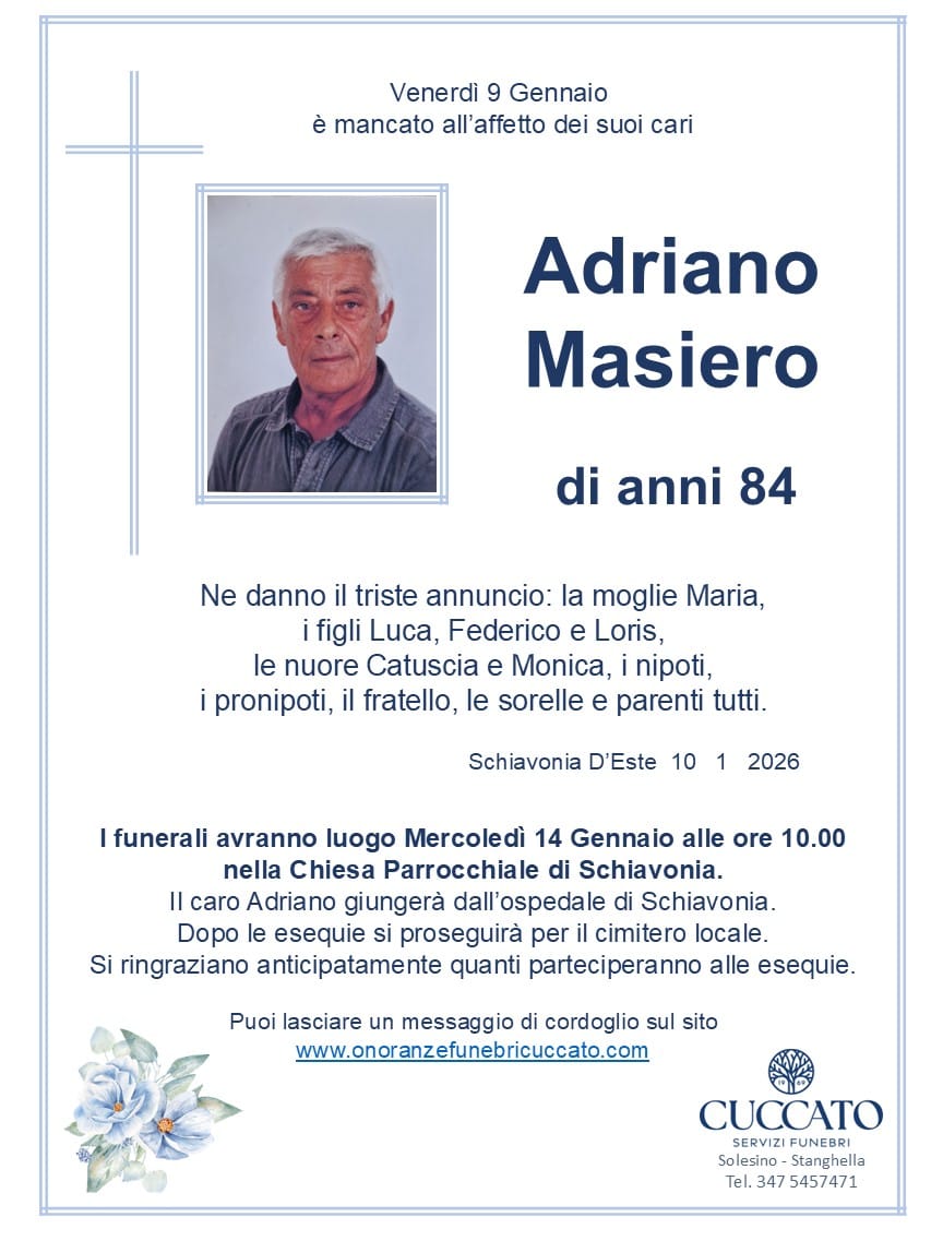 Adriano Masiero epigrafe