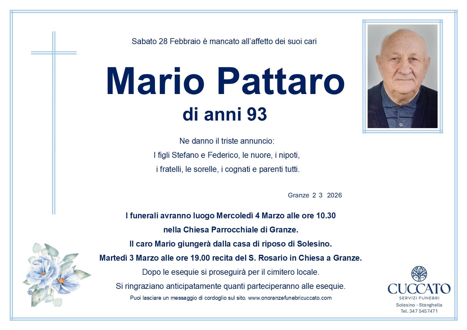 Pattaro mario epigrafe