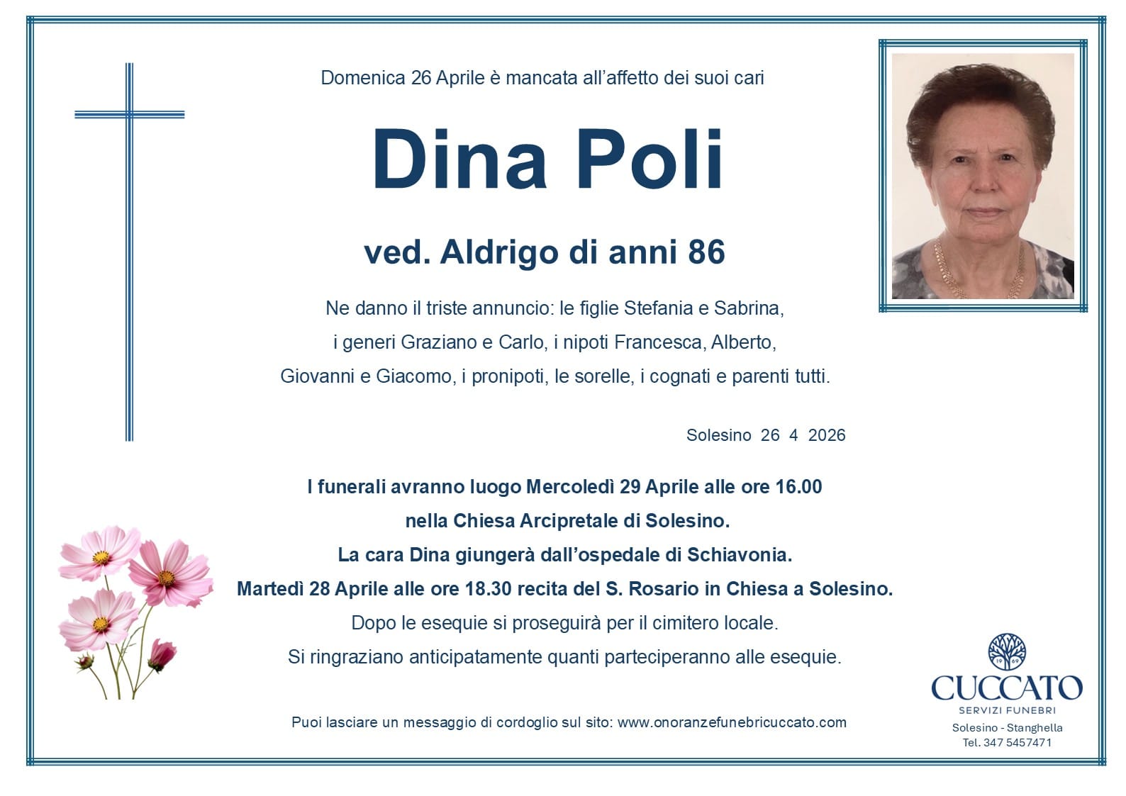 Dina Poli ved. Aldrigo 1 poli dina epigrafe