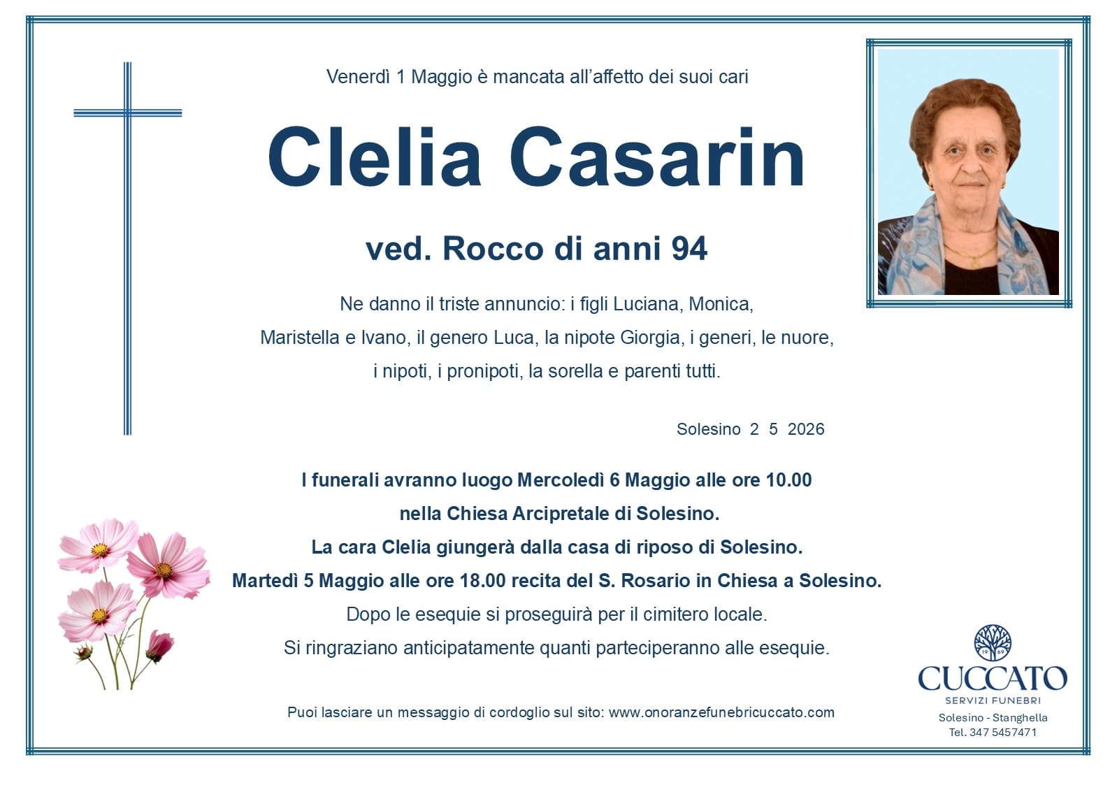 Clelia Casarin 3 Casarin Clelia epigrafe