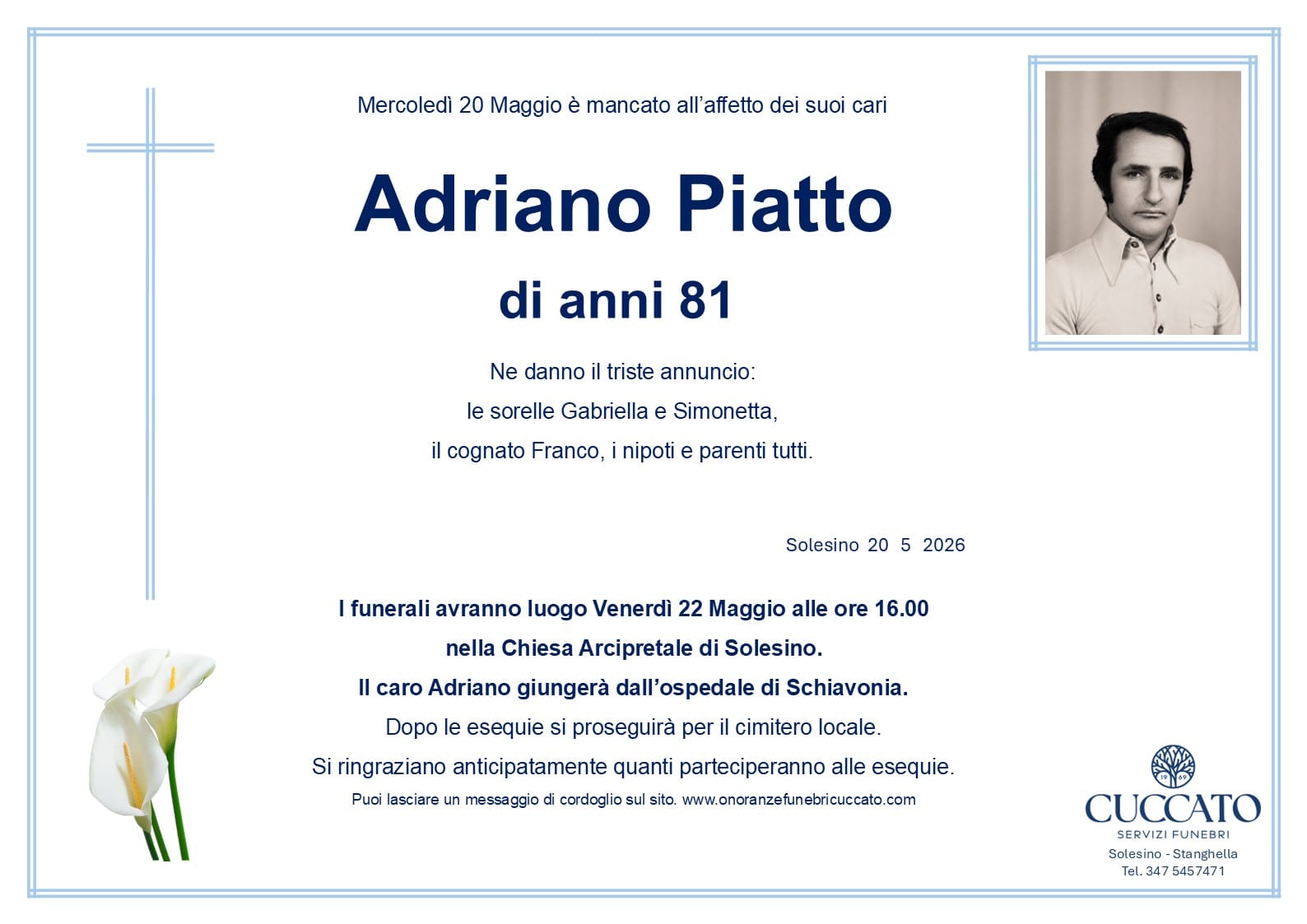 Adriano Piatto 1 Piatto Adriano epigrafe