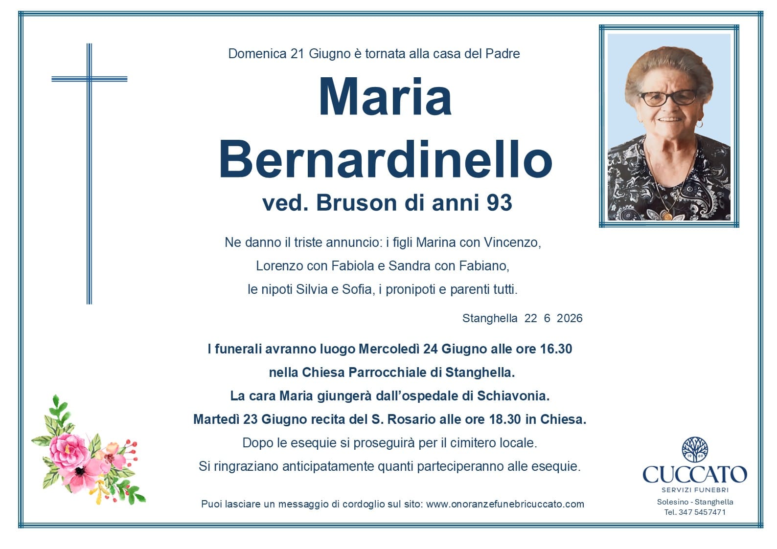 Maria Bernardinello ved. Bruson 1 Bernardinello Maria epigrafe