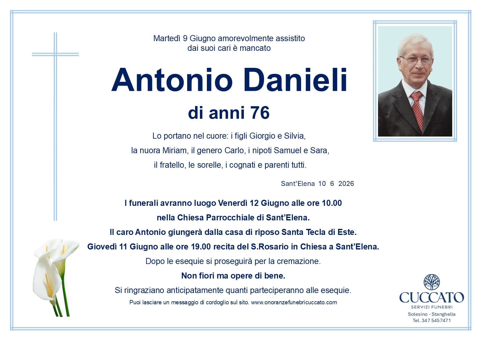 Danieli Antonio epigrafe