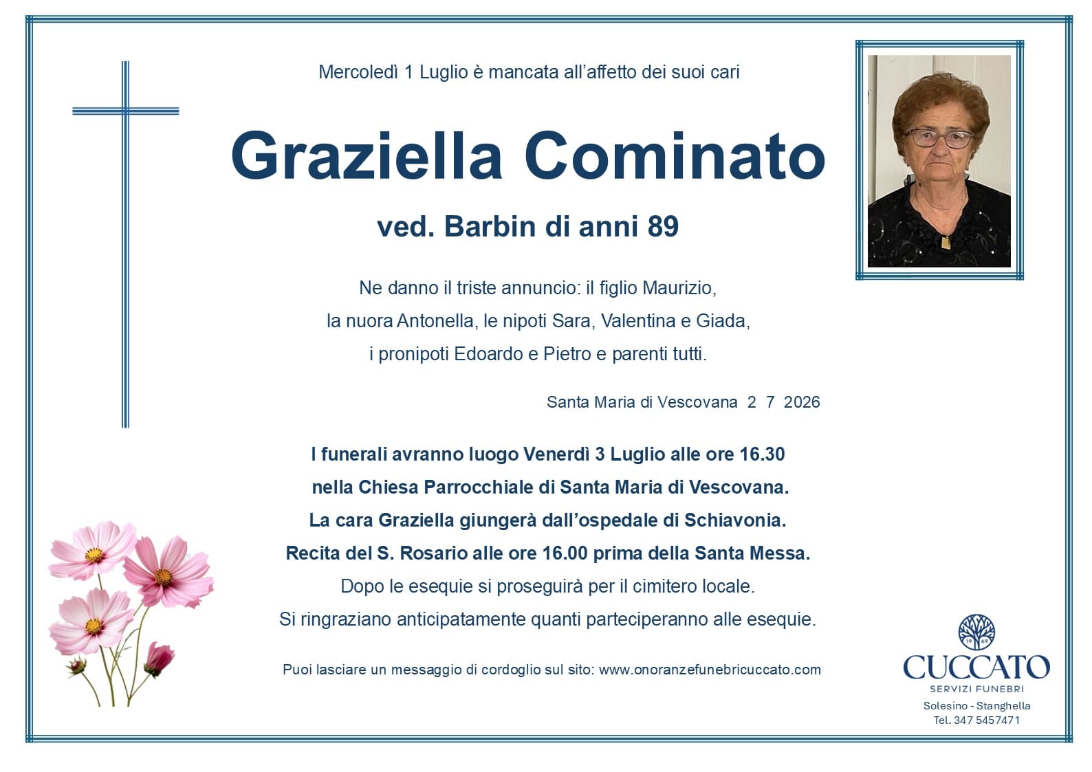 Graziella Cominato ved. Barbin 1 Cominato Graziella epigrafe
