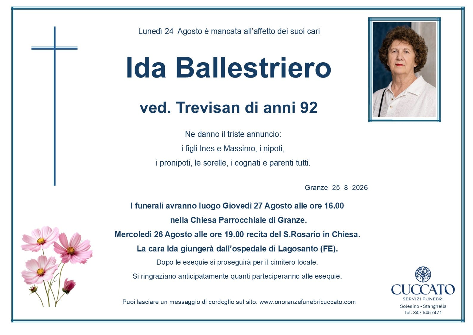 Ida Ballestriero ved. Trevisan 1 Ballestriero Ida epigrafe