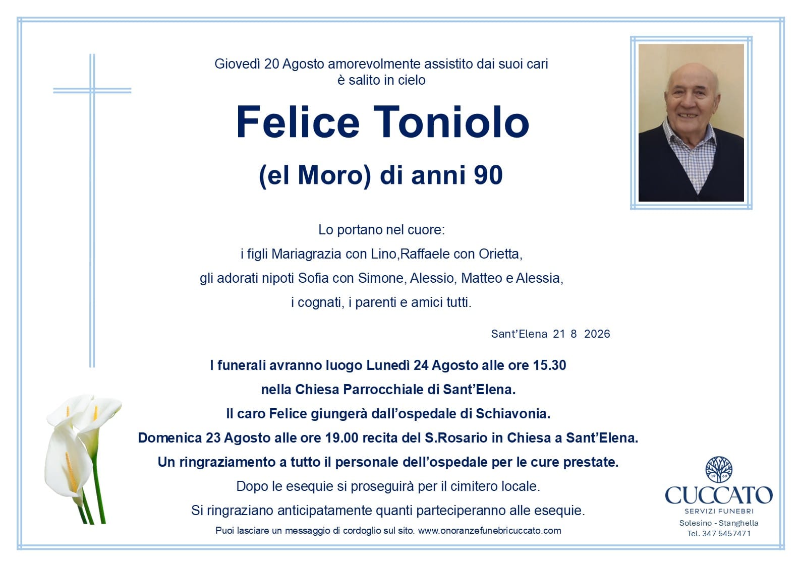 Felice Toniolo (el Moro) 1 Toniolo Felice epigrafe