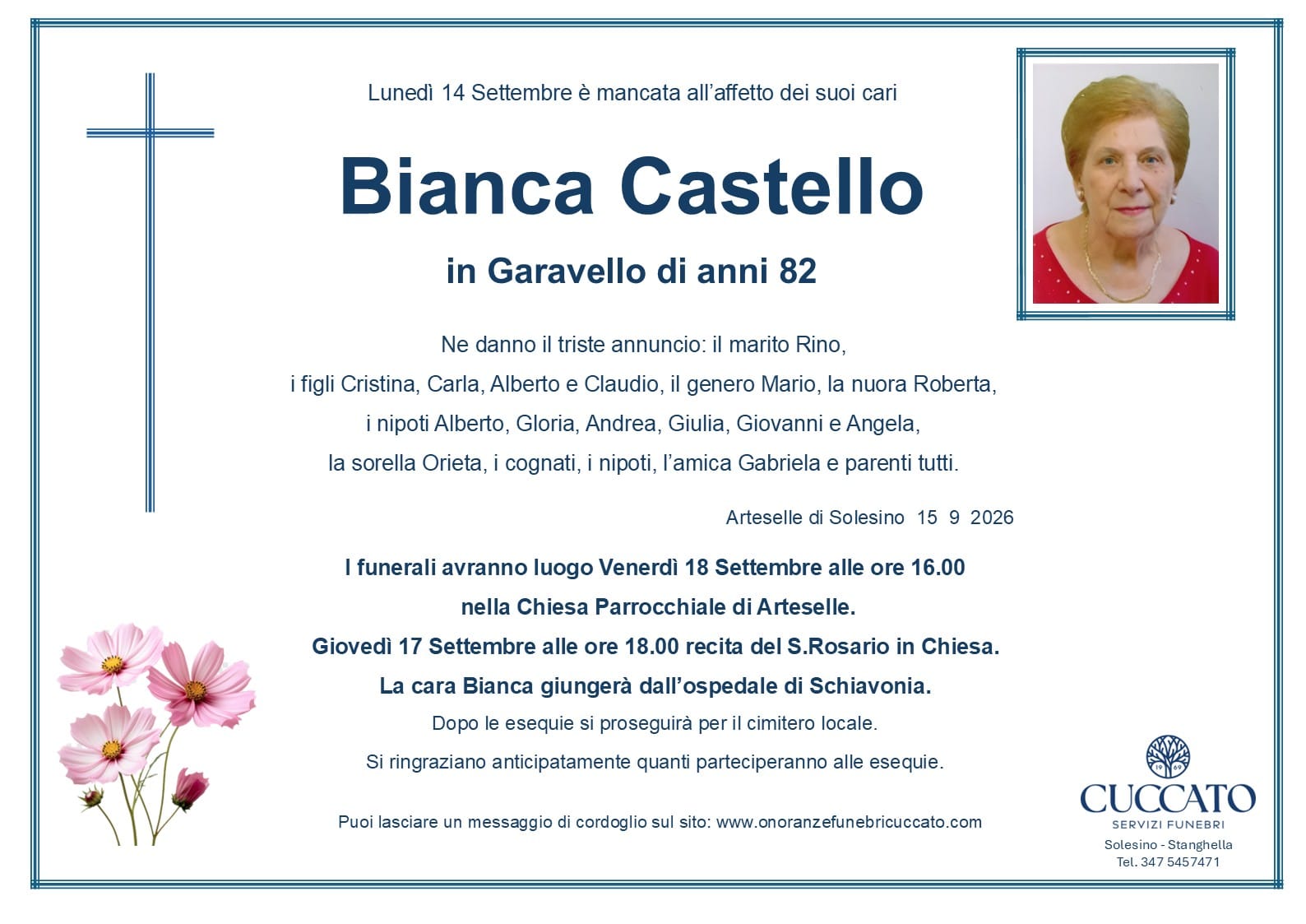 Castello Bianca epigrafe